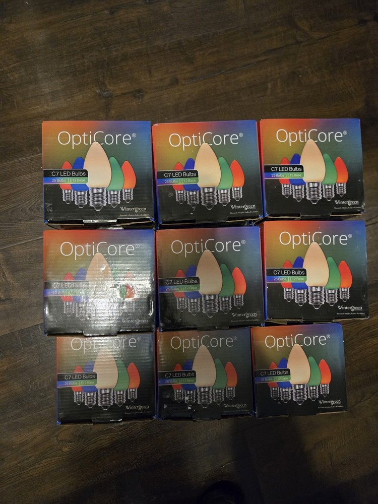 OptiCore C7 Opaque Multicolor LED Light Bulbs New 25 Pack Xmas Volume Discounts