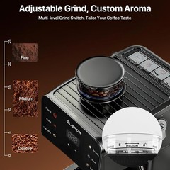 Espresso Machine 20 Bar, Coffee Maker with grinder Black’