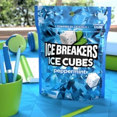Ice Cubes Peppermint Sugar Free Chewing Gum Pouch, 8.11 oz 100 Pieces