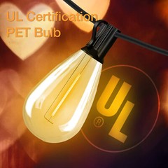 50FT – 500FT LED Outdoor String Lights Dimmable Waterproof ST38 LED Patio Lights