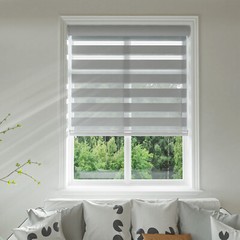 Horizontal Shade Window Blind Dual Zebra Roller Blinds Curtains,Easy to Install
