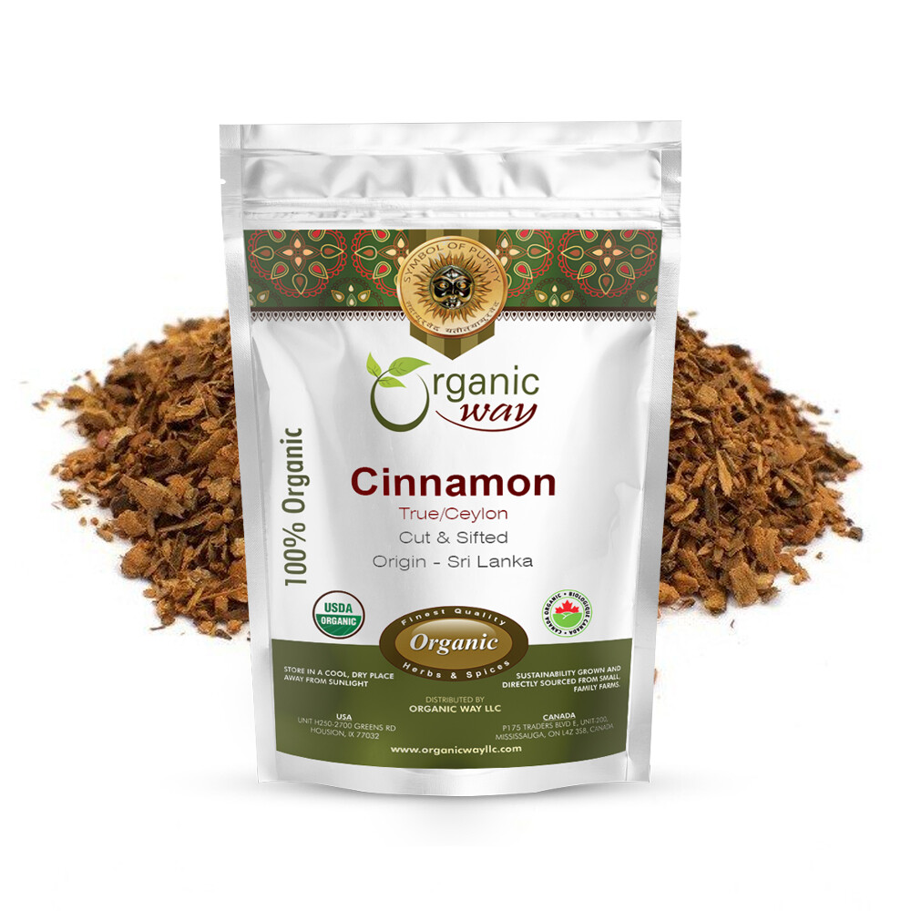 Organic Way Cinnamon True Ceylon Cut & Sifted – USDA & Kosher Certified