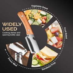 2Pack 2 in 1 Wooden Handle Multi Functional Vegetable Peeler With Bottle Opener