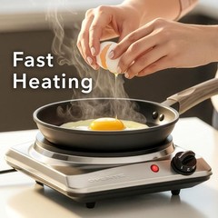 Electric Countertop Single Burner,1000W Cooktop with 7.25 Inch Cast Iron Silver