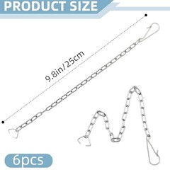 6 Pcs Toilet Handle Chain Stainless Steel,9.8 In Toilet Flapper