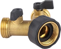 Hose Splitter, Garden Hose Splitter Heavy Duty 2 Way, Solid Brass Water Hose Y S