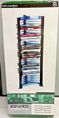 Vintage Atlantic DVD Game Blu-Ray Storage Rack Tower Holds 32 Discs 26.5” Tall