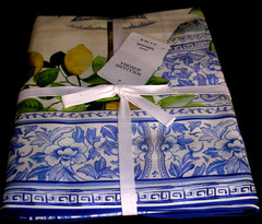 WILLIAMS SONOMA LIMONE TABLECLOTH 70 X 108 COTTON TWILL MADE IN ITALY NEW W/TAGS