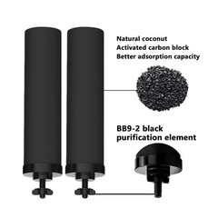 4 Packs Replacement Gravity System Filters BB9-2 Black For Berkey Water Filter