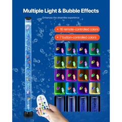Bubble Tube Lamp 16 Color 5 ft Sensory Aquarium Lamp for Relief Calming