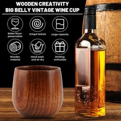 Wooden Whiskey Glasses – 2pcs Bourbon Tasting Cups, Handmade Teacup Mug