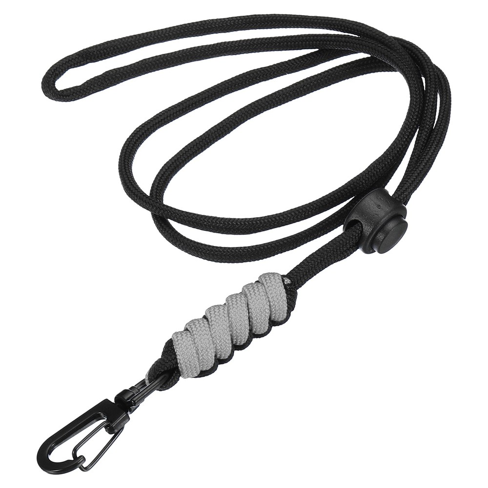 1 Pcs Neck Lanyards Adjustable Lanyards with Metal Clip(Black Grey, 17.7″)