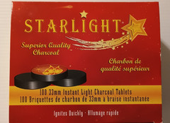 Starlight Charcoal 33 mm Instant Light Charcoal Tablets 20 Ct (2 Foil Sleeves)