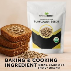 USDA Certified Organic Sunflower Seeds — Raw Kernels,No Shell,Kosher, Bulk