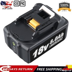 2 PCS 18V Extended Capacity 8.0Ah Battery for Makita Power Tool BL1860 BL1860B