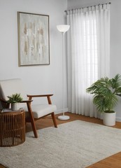 71″ White Floor Lamp, Modern Design