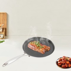 11″ Stainless Steel Crepe Pan Honeycomb Non-Stick Silver/Black