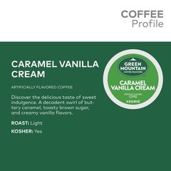 Green Mountain Coffee Roasters Caramel Vanilla Cream Coffee, K-Cups, 24 Count