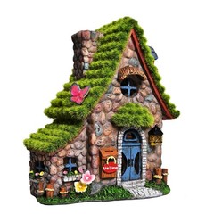 ASAWASA Resin Fairy House Statues with 7.68 x 4.72x 8.86 in, Double