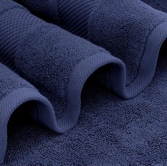 Bath Towels Navy Blue 30×56 Cotton 4/Pk Bathroom Hotel Gym Spa Absorbent X Large