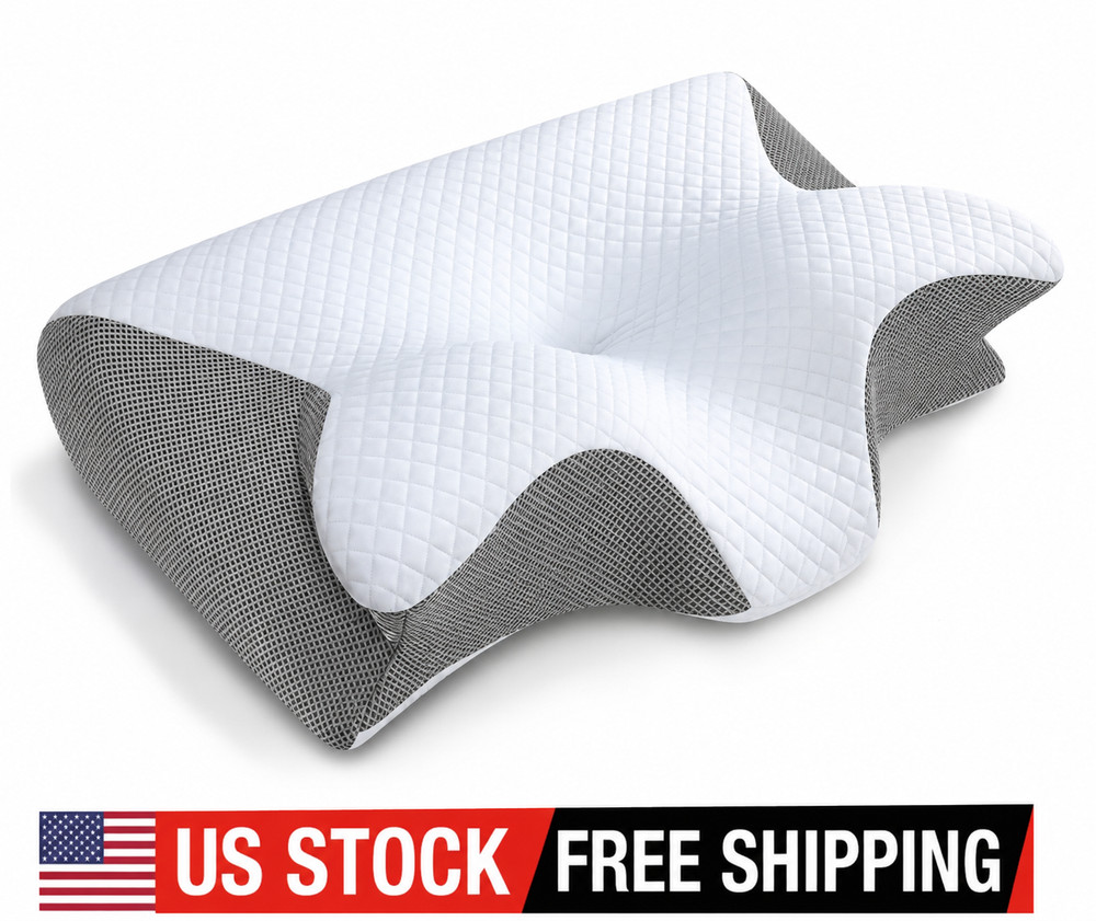 Ergonomic Memory Foam Pillow, Pillow for Side Sleepers for Neck Pain Relief