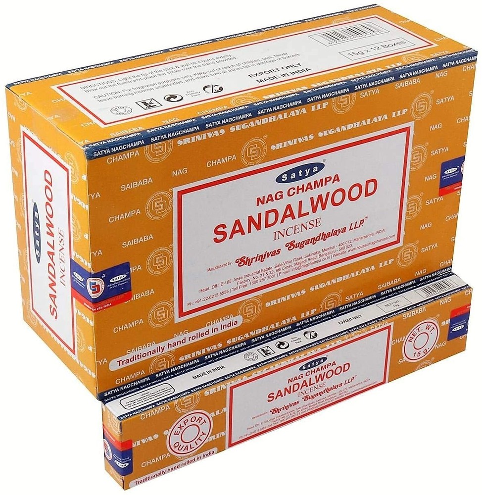 SATYA Nag Champa Agarbatti | Handrolled Masala Incense Sticks |12 Packs of 15 Gm
