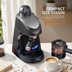 3.5Bar Espresso Maker, Compact Coffee Machine with Milk Frother & Steamer