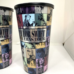 LOT OF 2-Taylor Swift THE ERAS TOUR Movie 32 oz Plastic Cups w/lids