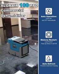 ALORAIR 180 Pint LGR Commercial Dehumidifier with Pump For 2300 sq.ft Home