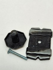 LOT OF 4 – AJAX OLD IRON SILVER BLACK CABINET KNOB PULL W/ BACKPLATE & SCREWS