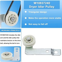 For Maytag Whirlpool Dryer 4392067 Dryer Repair Kit W10837240 Dryer Idler Pulley
