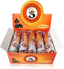 100 Ct Charcoal Tablets 33 mm – Quick Light Discs for Incense Resin Burner Rolls