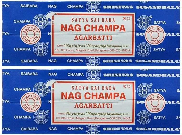 Satya Sai Baba Nag Champa Agarbatti Pack of 2 Incense Sticks Boxes 250gms Each
