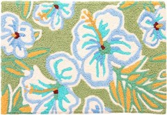 Jellybean Tropical Hibiscus Accent Rug 20×30 Machine Washable Indoor Outdoor
