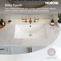 Durable Rectrangle Undermount Ceramic Lavatory Vanity Bathroom Sink White