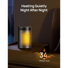 DREO 1500W Atom 416 10″ Whisper-Quiet Portable Ceramic Space Heater with Temp