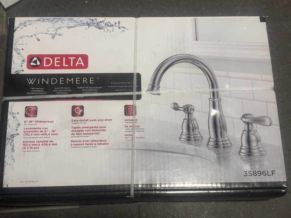 Delta Windemere Wide Spread Faucet 35896LF in Chrome