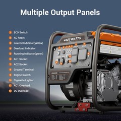 4000-Watt Portable Inverter Generator, Gas Powered Generator for Emergency Home