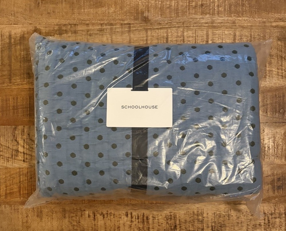 NEW Schoolhouse Mineral Polka Dot Quilt Twin