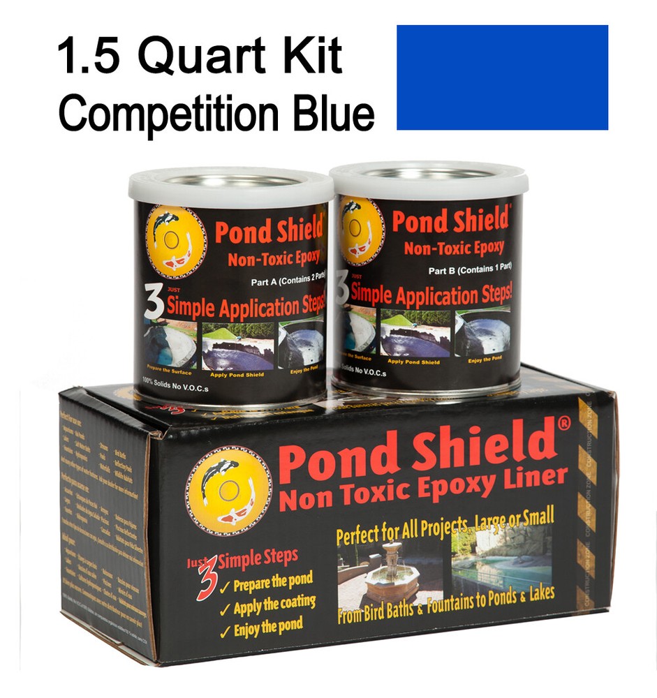 COMP BLUE 1.5 Quart Kit Pond Armor Shield Non Toxic Epoxy Sealer Pond Liner