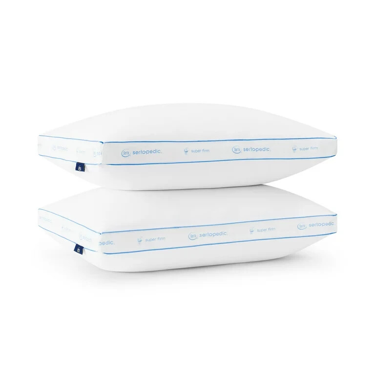 Extra Super Firm PIllows Serta Bed Sleeping Pillow Standard Queen Soft Set of 2