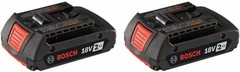 BOSCH BAT612 2PK 18V Lithium-Ion 2 Ah Standard Power Batteries, 2-Pack NEW