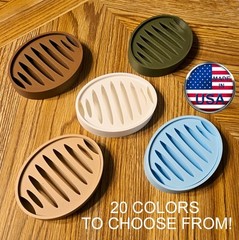 Solid Color Draining Oval Soap Dish with tray for sink/shower, Matte finish, Min