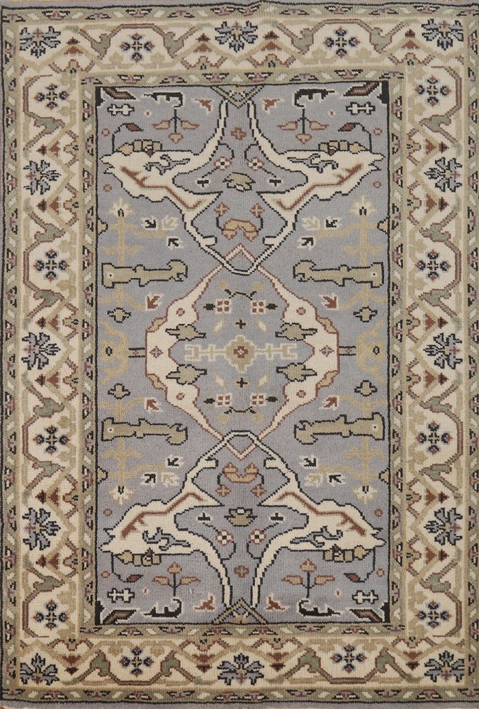 Oushak Oriental Accent Rug 4×6 Hand-knotted Wool Geometric Indian for Any Room