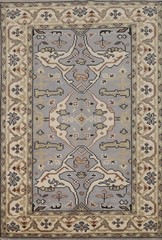 Oushak Oriental Accent Rug 4×6 Hand-knotted Wool Geometric Indian for Any Room