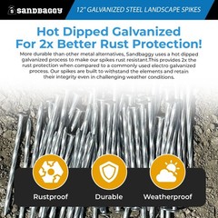 12 in. Galvanized Spiral Landscape Edging Spikes – 1 Gauge Steel – Sandbaggy