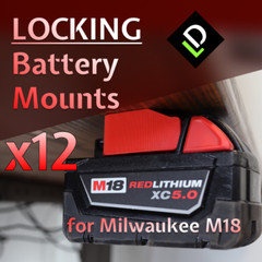 2023 SPECIAL 12 Pack: HEAVY DUTY Milwaukee M18 Battery Holder/Mount MADE IN USA