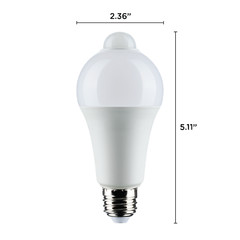 Motion Sensor Activated Light Bulb LED 120V 12W =75W A19 E26 3000K Soft White
