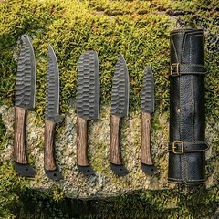 5-Piece Hand Forged Carbon Steel Chef Knife Set –Professional Kitchen Knives BBQ