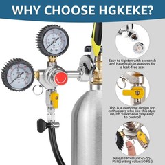 CO2 Regulator Draft Beer Regulator 60PSI Output Pressure Dual Stages Kegerato…